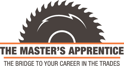 Logo of The Master's Apprentice featuring a stylized circular saw blade and the tagline "The Bridge to Your Career in the Trades.